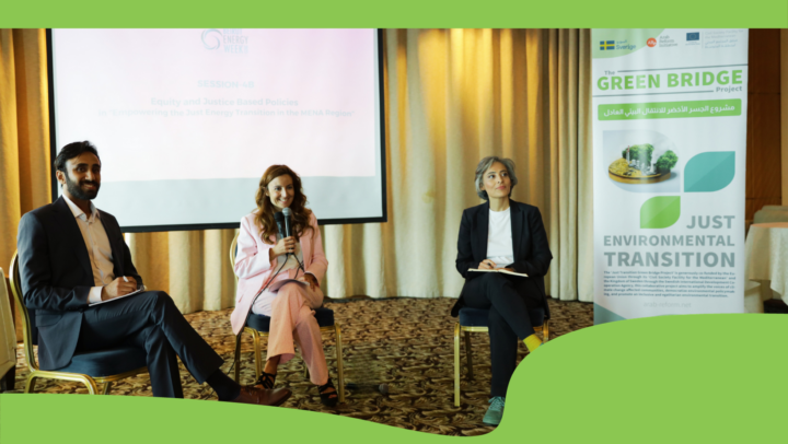 Energy Week, view of the panel speakers, Sarine Karajerjian, Laury Haytayan, Abdallah Shemali. 25 of September 2023